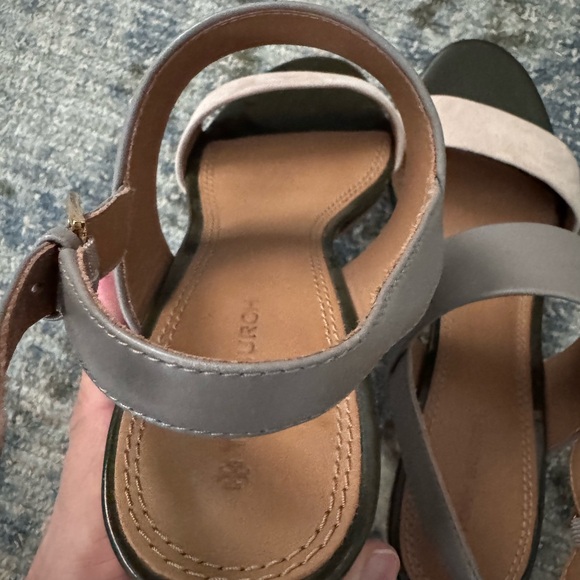 Tory Burch Gray and Tan Minimalist Sandals - Picture 7 of 15
